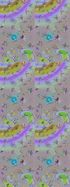 Ağaç dallı bahar çiçekleriyle desen, gri renklerde ve çiçek siluetiyle nötr renkler. Raster deseni.