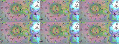 El çizimi Raster çizimi. Parlak elementlerin. Çizim çiçek deseni duvar kağıdı, web sitesi arkaplanı, paket kağıdı, davetiye, broşür, pankart veya web sitesi için kullanılabilir.