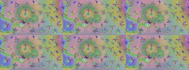 Raster illüstrasyonu. Çizim çiçek deseni duvar kâğıdı olarak kullanılabilir. Tarafsız ve yeşil renkte çiçekler.