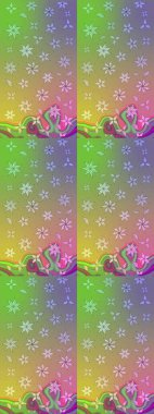 Renkli Yaz Temalı eskiz kalıbı. Sevimli çiçek raster deseni. Modaya uygun kumaş deseni. Düz Çiçek Elementleri Tasarımı.