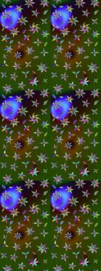 Çiçek desenli eskiz. Yeşil ve kahverengi renkli çiçekler. Tişört baskısı için çiçek boyama rasteriName.