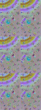 Gri ve nötr renkte çiçekler. Raster illüstrasyonunda çiçek deseni çizimi.