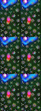 Raster illüstrasyonu. Küçük çiçekli şirin bir desen. Çiçek ve yapraklı çiçek deseni.