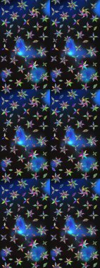 Gri ve mavi el çizimi desen. Raster deseni. Sanat ilham verici ve mavi tarzı çiçekler ve arkasında iz bırakır. Karalama çiçekleri çizim deseni.