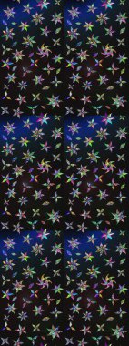 Raster illüstrasyonu. Çiçekli karalama şeklinde Raster çiçek deseni. Gri ve mavi renkte bahar çiçekleri.