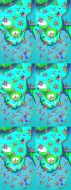 Düz Çiçek Elementleri Tasarımı. Renkli Bahar Teması eskiz kalıbı. Raster güzel kumaş deseni çiziyor. Çiçek deseni.