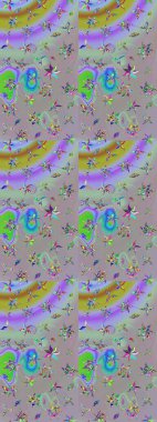 Raster çiçek desenli çiçek deseni, yapraklar, dekoratif elementler, sıçrama, lekeler, el çizimi kontur çizgileri ve Doodle çizim stili, grafik raster çizim çizimi.