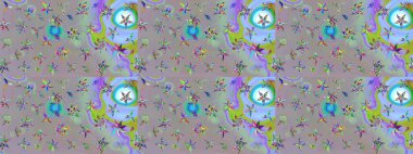 Düz Çiçek Elementleri Tasarımı. Çiçekli eskiz çizimi. Gri ve nötr renkte çiçekler. Renkli Yaz Teması çizim şablonu.