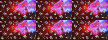 Çiçek arkaplan. Kahverengi ve kırmızı renkli şirin tekstil. Çiçek duvar kâğıdı. Renkli çizim kalıbı. Raster illüstrasyonu.