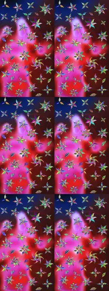 Düz Çiçek Elementleri Tasarımı. Kahverengi ve kırmızı renkte çiçekler. Renkli Bahar Teması eskiz kalıbı. Raster illüstrasyonunda çiçek deseni çizimi.