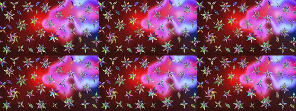 Çiçek arkaplan. Kahverengi ve kırmızı renkli şirin tekstil. Çiçek duvar kâğıdı. Renkli çizim kalıbı. Raster illüstrasyonu.