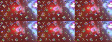 Çiçek ve yapraklı çiçek deseni. Raster illüstrasyonu. Küçük çiçekli şirin desen.