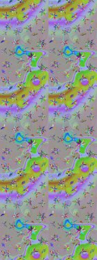 Düz Çiçek Elementleri Tasarımı. Renkli Bahar Teması eskiz kalıbı. Gri ve nötr renkte çiçekler. Raster illüstrasyonunda çiçek deseni çizimi.