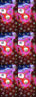 Soyut etnik raster çizim kalıbı. Kabile sanatı boho baskısı, klasik çiçek arkaplanı. Arkaplan dokusu, duvar kağıdı, kahverengi ve kırmızı renkli çiçek teması.