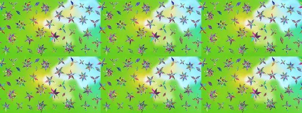 Raster. Güzel suluboya çiçekler, parlak resimler ilham verici yeşil ve nötr çiçek desenli eskiz arka planı.