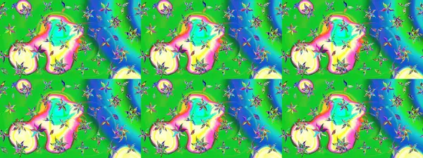 Parmak izi, kumaş, duvar kâğıdı, tekstil için raster dokusu. Nakış desenli çiçek deseni. Renkli grunge, koyu yeşil ve mavi çiçeklerle soyut arkaplanı zenginleştir.