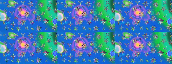 Küçük çiçekte güzel bir desen. Motley illüstrasyonu. Küçük renkli çiçekler. Çiçekli bahar çiçekleri. Moda baskıları için zarif bir şablon.