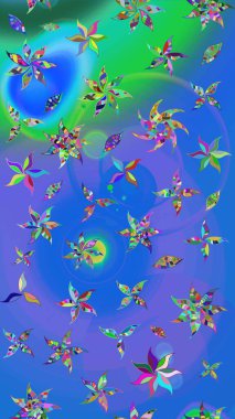 Çiçek kolajı. Doğa. Çiçek kompozisyonu. Çiçek arkaplan. Küçük çiçekte güzel bir desen var. Raster deseni. - Mavi ve mor çiçekler.