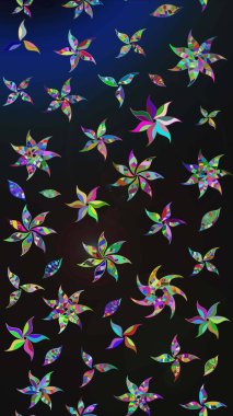 Suluboya tarzında gri ve mavi renkte çiçekler. Çiçek izi. Suluboya çizim deseni.