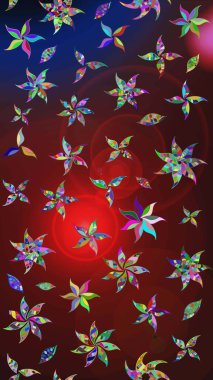 Kumaş, duvar kağıdı ve kağıt üzerine baskı yapmak için gelişen arka plan. Moda arka planında parlak buketler. Eski usul küçük çiçekli şirin bir eskiz deseni. Raster illüstrasyonu.