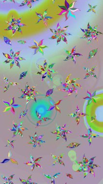 Küçük çiçekteki sevimli çiçek deseni. Raster illüstrasyonu. Çizim.