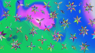 Taslak desenli, modaya uygun kumaş deseni. Raster illüstrasyonu. Şirin çiçek elementleri. Düz Çiçek Elementleri Tasarımı. Renkli Bahar Teması çizim şablonu.