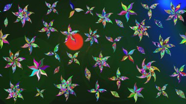 Raster Güzel kumaş deseni. Raster suluboya deseni, narin çiçekler, mavi ve gri çiçekler, tebrik kartı şablonu..