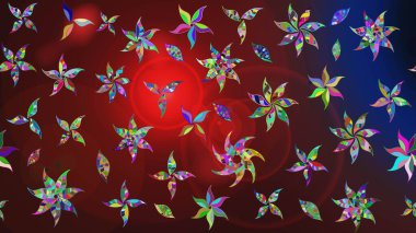 Küçük çiçekteki sevimli çiçek deseni. Kahverengi ve kırmızı renkte çiçekler.