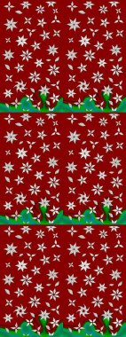 Şirin karalamalı çiçek desenli çizim. El yapımı çiçek ve bitki koleksiyonu. Raster illüstrasyonu. Raster illüstrasyonu. Çizim biçimi kırmızı ve nötr renklerde.