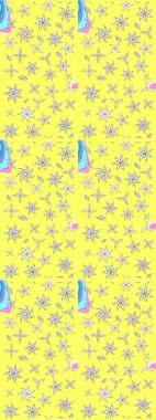 Raster illüstrasyonu. Küçük çaplı çiçeklerdeki basit şirin desenler. Tekstil veya kitap kapakları, imalat, duvar kağıtları, baskı, hediye paketi ve yapıştırma kitabı için çiçek eskiz geçmişi.