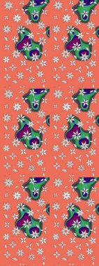 Çiçekler turuncu ve nötr renklerde. Raster illüstrasyonunda çiçek deseni çizimi.