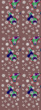 Tony 'nin kumaş kalıbını çiz. Modaya uygun kumaş deseni. Küçük çiçekteki sevimli çiçek deseni. Raster illüstrasyonu.