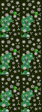 Hediye ambalaj kağıdı, tebrik kartları, posterler ve pankart tasarımı. Gri ve yeşil renkli çiçekler. Raster düz çiçek çizim deseni.