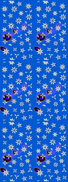 Çiçek desenli raster, mavi ve nötr çizgi grafik desenli soyut raster arkaplan. Modern stil dokusu.