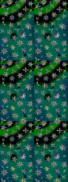 Renkli Bahar Teması eskiz kalıbı. Yeşil ve mavi renkte çiçekler. Düz Çiçek Elementleri Tasarımı. Sevimli çiçek raster deseni.