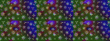 Çiçekli yumuşak bir eskiz şekli. Yumuşak, bahar çiçekleri yeşil ve mavi renklerde. Raster çiçekleri klasik tarzda çizilmiş. Raster illüstrasyonu.