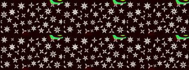 Raster illüstrasyonundaki çiçek desenli çizim. Renkli Bahar Teması eskiz kalıbı. Düz Çiçek Elementleri Tasarımı. Siyah ve nötr renkte çiçekler.