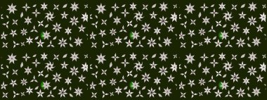 Çiçek süslemeli çizim deseni. Raster illüstrasyonu. Gri ve nötr renkte çiçekler.