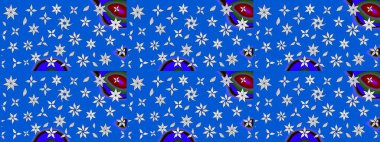 Raster illüstrasyonu. Mavi ve nötr renklerde. Çiçekli güzel suluboya desen.