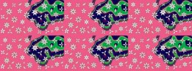 Renkli grunge, kolopink ve nötr çiçeklerle soyut bir arka plan oluşturur. Parmak izi, kumaş, duvar kâğıdı, tekstil için raster dokusu. Nakış desenli çiçek deseni..