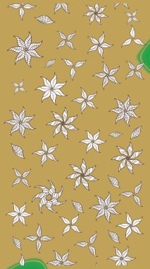 Sarı ve nötr arkaplanda. Tekstil, kumaş, ambalaj, hatıra defteri için hoş bir çiçek arkaplanı. Çocuksu tasarım. Elle çizilmiş karalama çiçekleri ile Raster çizim deseni.