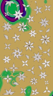 Sarı ve nötr renklerde çiçekler. Çiçekli karalama şeklinde Raster çiçek deseni. Nazik, narin çiçek arkaplanı.