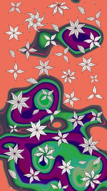 Bahar mevsimi. Nazik romantik baskı. Raster güzel bir çiçek deseni çizmiş. Tatil havası..