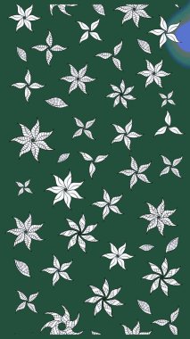 Raster illüstrasyonu. Yeşil ve nötr renklerde. Çiçek buketleriyle klasik tarzda eskiz deseni.