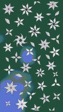 Düz Çiçek Elementleri Tasarımı. Renkli Bahar Teması eskiz kalıbı. Parlak arkaplan eskiz desenli çiçekli fantezi tasarımı.