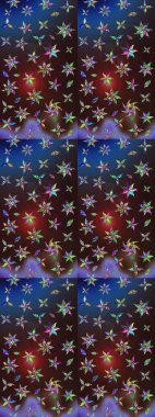 Küçük çiçekteki sevimli çiçek deseni. Kahverengi ve mavi renkte çiçekler.