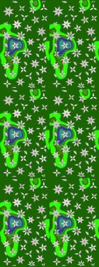 Düz Çiçek Elementleri Tasarım Raster illüstrasyonu. Yeşil ve nötr renklerde çiçekler. Çiçek desenli eskiz. Renkli Bahar Teması çizim şablonu.