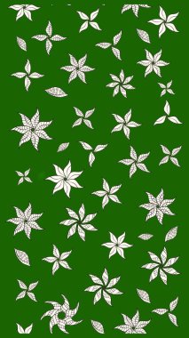 Yeşil ve nötr renklerde çiçekler. Raster düz çiçek çizim deseni. Tasarım hediye paketi, tebrik kartları, posterler ve afiş tasarımı.