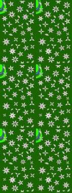 Raster deseni. Yeşil ve nötr renklerde yaz çiçekleri. Raster illüstrasyonu. Küçük çiçekte sevimli çiçek deseni var..