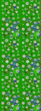 Yeşil ve nötr renklerde çiçekler olan çiçek deseni çiz. Çiçekler suluboya tarzında yeşil ve nötr renklerde.